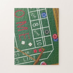 チップとサイコロ付きカジノクラップステーブル ジグソーパズル