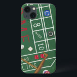 チップとサイコロ付きカジノクラップステーブル iPhone 13ケース<br><div class="desc">Cariklia Zarrisによるこのクラップテーブルのレディ絵画・ラックがあなたの側にあることを確認しなさい。サイコロは投げ出され、収集されている、任意の失われた賭け。このアクションで満たされたプリントを今日あなたの壁に置きなさい！</div>
