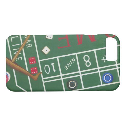 チップとサイコロ付きカジノクラップステーブル Case-Mate iPhoneケース (裏面(横))