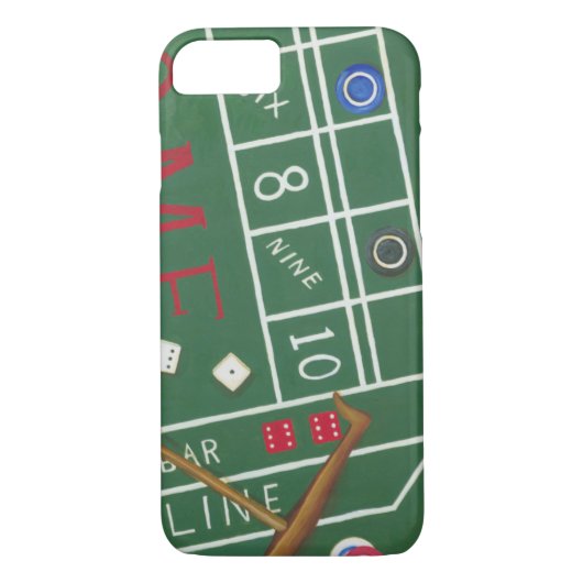 チップとサイコロ付きカジノクラップステーブル Case-Mate iPhoneケース (裏面)