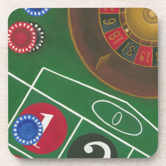 チップとホイール付きルーレットテーブル コースター (正面)