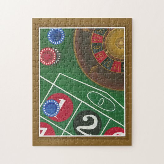 チップとホイール付きルーレットテーブル ジグソーパズル (縦)