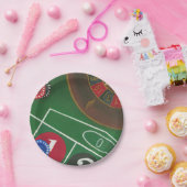 チップとホイール付きルーレットテーブル ペーパープレート (パーティー)