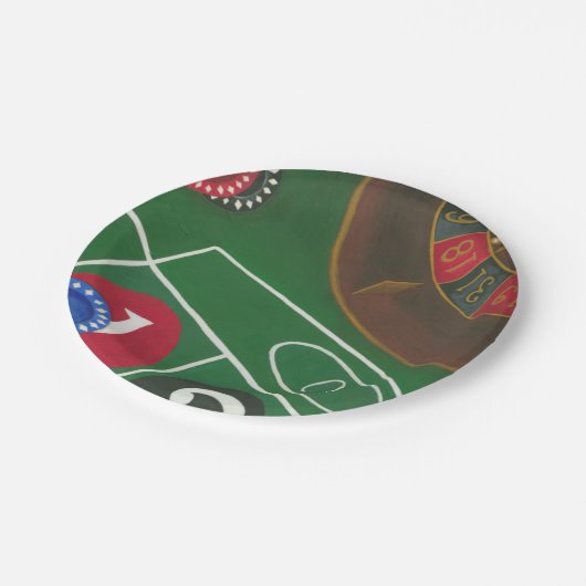 チップとホイール付きルーレットテーブル ペーパープレート (アングル)