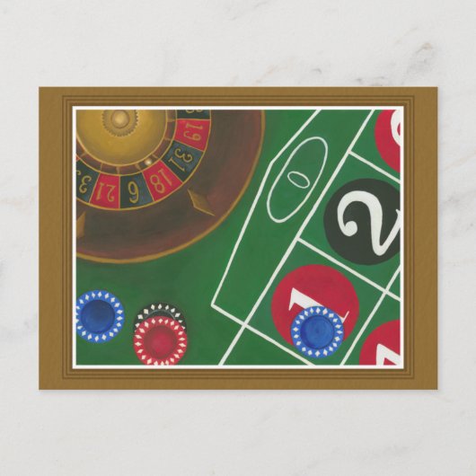 チップとホイール付きルーレットテーブル ポストカード (正面)