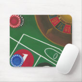 チップとホイール付きルーレットテーブル マウスパッド (マウス)