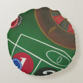 チップとホイール付きルーレットテーブル ラウンドクッション (裏面)