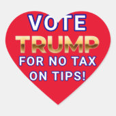 チップに税を払わないトランプに投票する ハートシール (正面)