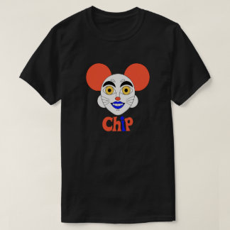 チップのカートゥーンタイポグラフィTシャツ Tシャツ