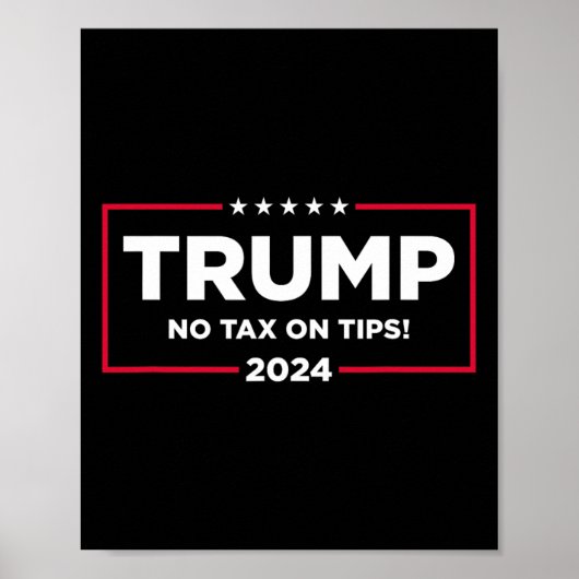チップへの課税に反対 トランプ2024 アメリカを取り戻せ ポスター (正面)