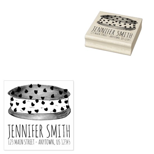 チップウィッチクッキーアイスクリームサンドイッチグルメアドレス ラバースタンプ (押印)