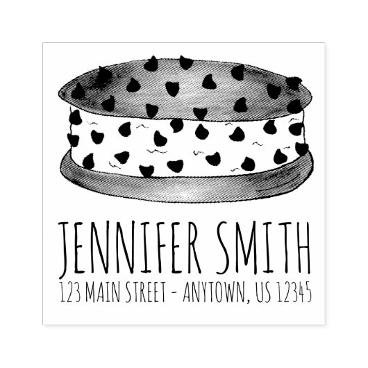 チップウィッチクッキーアイスクリームサンドイッチグルメアドレス ラバースタンプ (インプリント)