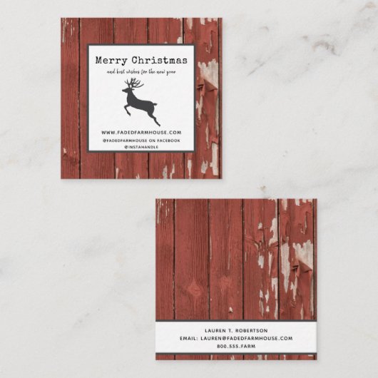 チップウッドファームハウス動揺してメリークリスマス スクエア名刺 (正面/裏面)