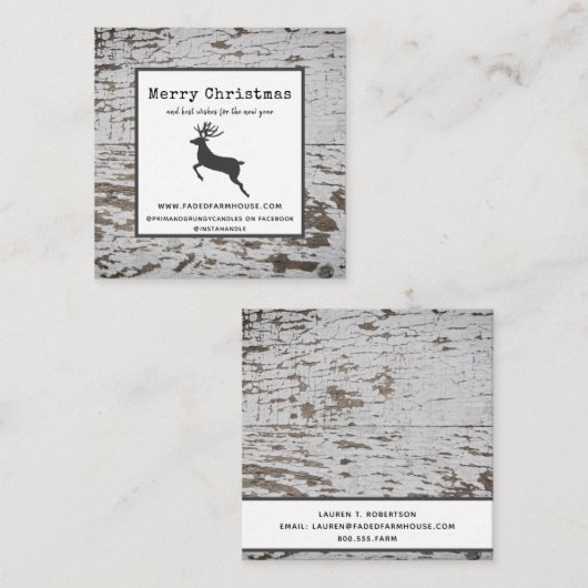 チップウッドファームハウス動揺してメリークリスマス スクエア名刺 (正面/裏面)