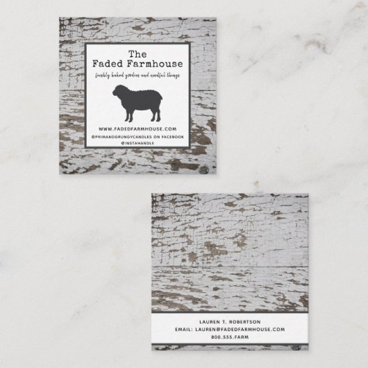 チップウッドファームハ動揺してウススタイルスクエアバス スクエア名刺 (正面/裏面)