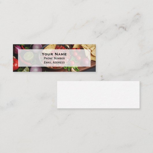 チップス&自家製サルサ スキニー名刺 (正面/裏面)