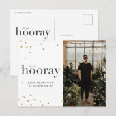 チップチップフーレー 現代のエレガントな誕生日パーティー招待状 ポストカード (正面/裏面)