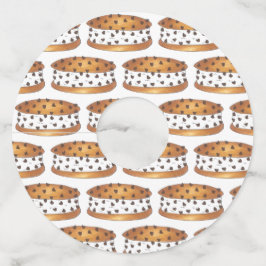 チップチョコレートチップクッキーアイスクリームサンドイッチ ワイングラスタグ