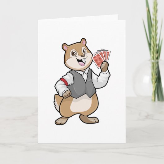 チップマンクがポーカーカードでポーカーをプレイ カード (正面)