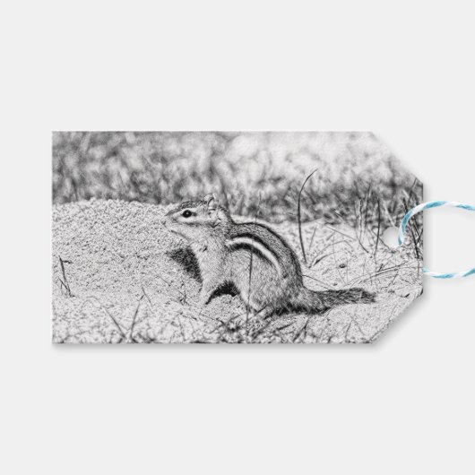 チップマンクスケッチ ギフトタグ (正面(横))