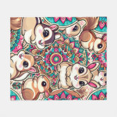 「チップマンクス&コットンテール」 フリースブランケット (正面(横))