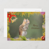 チップムンクのクリスマスカード シーズンポストカード (正面/裏面)