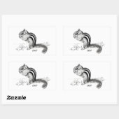 チップムンクのシール 長方形シール (シート)