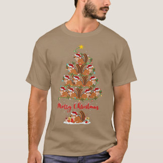 チップムンク動物愛好家マッチングサンタチップムンクChri Tシャツ