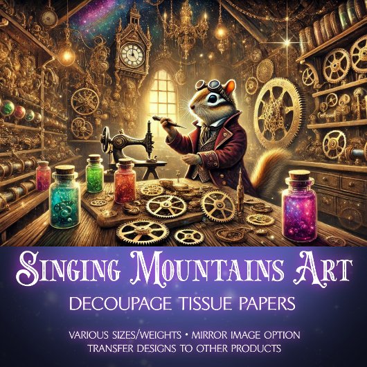 チップムンク発明家スチームパンクワンダーランドの切り離し 薄葉紙