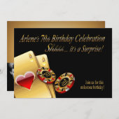 チップ内の名前頼のためのビキカジノスタイルパーティー 招待状 (正面/裏面)