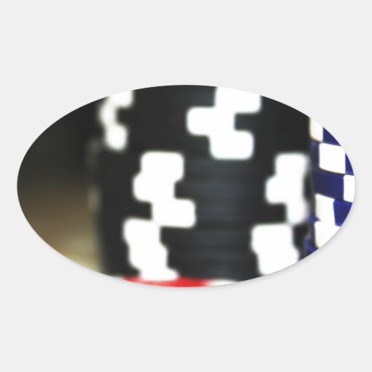 チップ賭博カジノウィンゲームラッキーリスクベット 楕円形シール (正面)