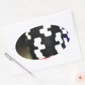 チップ賭博カジノウィンゲームラッキーリスクベット 楕円形シール (封筒)