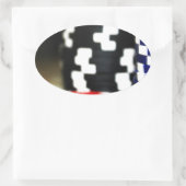 チップ賭博カジノウィンゲームラッキーリスクベット 楕円形シール (バッグ)