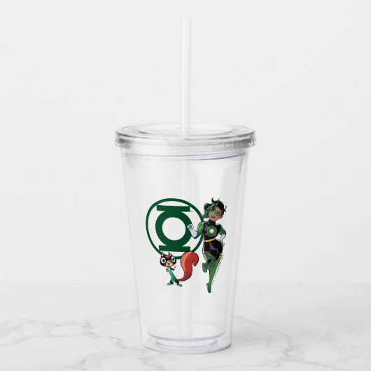 チップ&グリーンランタン アクリルタンブラー (正面)