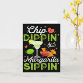 チップDippin'とMargarita Sippin'おもしろい Cinco De カード (黄色い花)