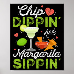 チップDippin'とMargarita Sippin'おもしろい Cinco De ポスター