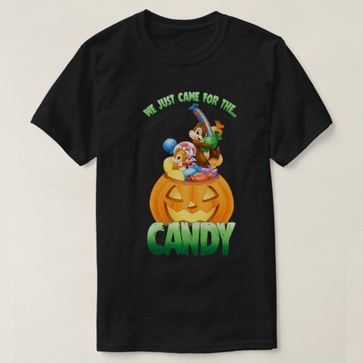 チップnデールレスキューRangersハロウィーンパンプキンキャンディ Tシャツ (デザイン正面)