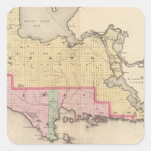 チッペワカウンティマッキナックカウンティミシガン スクエアシール (正面)