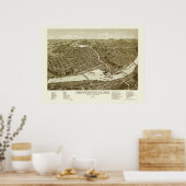 チッペワ秋, WIパノラママップ – 1886 ポスター (キッチン)