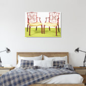 チッペンデールマホガニーダイニングチェア キャンバスプリント (インサイチュ (寝室))