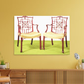 チッペンデールマホガニーダイニングチェア キャンバスプリント (インサイチュ (リビング))