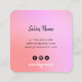 チッモダンクピンクと紫のグラデーション爪、 ネイル スクエア名刺 (裏面)