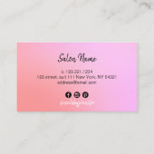 チッモダンクピンクと紫のグラデーション爪、 ネイル 名刺 (裏面)