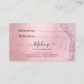 チッモダンク・ピンク・ローズ金ゴールドグリッターメイクアップアーティスト 紹介カード (裏面)