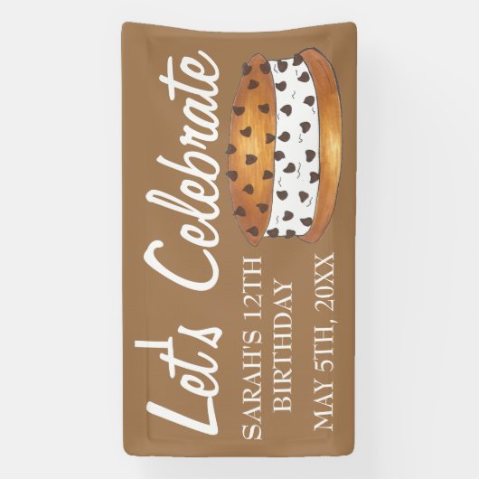 チッ祝ウィッチアイスクリームソーシャル誕生日パーティー 横断幕 (縦)