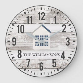 チッ素朴ピープランクスカスタムファミリーネームファームハウス ラージ壁時計
