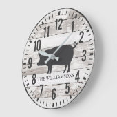 チッ素朴ピープランクスカスタムファミリーネームファームハウス ラージ壁時計 (傾斜)
