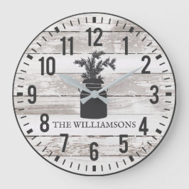 チッ素朴ピー板カスタムのファミリーネームミルク缶 ラージ壁時計