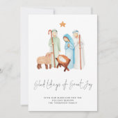 チディングジョイ素晴らしーリターキー出生ホリデーカード シーズンカード (正面)