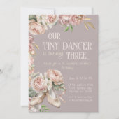 チニーダンサーパープルバレリーナ誕生日 招待状 (正面)